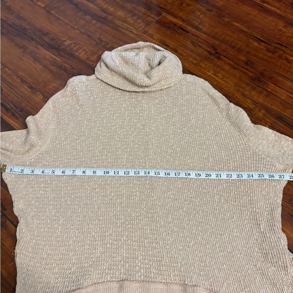 FREE PEOPLE Tommy Turtleneck Sweater Womens Peach Long Sleeve Nubby Knit large - Picture 12 of 16